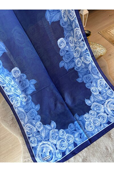 SİYANE ŞAL İPEKSELİ ÇİÇEKLİ GÖLGE DESENLİ SOFT ŞAL