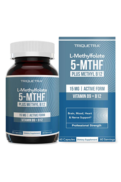 triquetra L Methyl Folate 15mg Plus Methyl B12 Cofactor – High Potency, 5-MTH...
