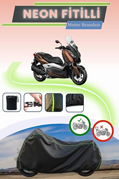 Cemku Cool غطاء محرك أسود قماش مجدّل حقيبة متوافق مع ياماها X-Max 300 ABS