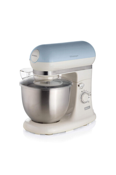 ARIETE Mixer planetar VINTAGE 1588/05, 2400W, 5,5 l, 7 viteze, Pulse, Retro, Alb/Albastru deschis