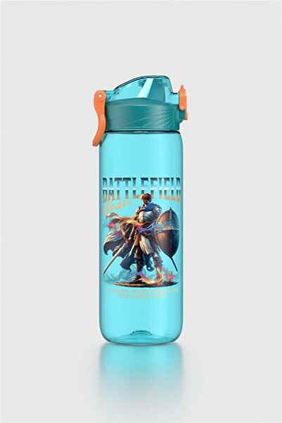 Renga Wave Patterned 630 ml Tritan Children's Water Bottle 912167 Turquoise