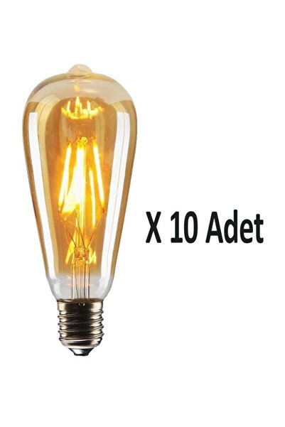 Şahnet 4W Dim Rustik Led Ampul Sarı Işık Armut Edison Ampul 10 Adet