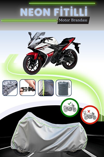 Cemku Cool غطاء محرك رمادي قماش مجدّل حقيبة، غير متوافق مع قفل ياماها YZF R125