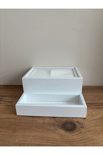 Mimoza Baharatlık Bölmeli Ahşap Masaüstü Peçetelik 12 Adet Restaurant Dispenser Ceviz [Baharatlıklar Hariç]