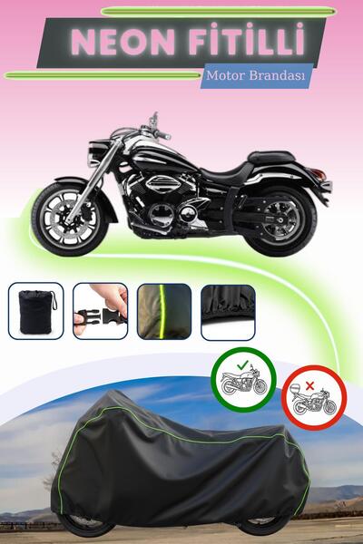 Cemku Cool قفل أسود قماش مجدّل حقيبة، لا يناسب ياماها XVS 950 A، غطاء محرك