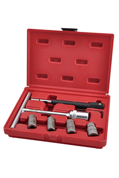 TOPTUL Set pentru curatare canal injector JGAI0704, 7 scule, pentru motoare d...