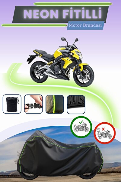 Cemku Cool قفل أسود قماش مجدّل حقيبة، لا يناسب غطاء محرك كاواساكي ER-6 N