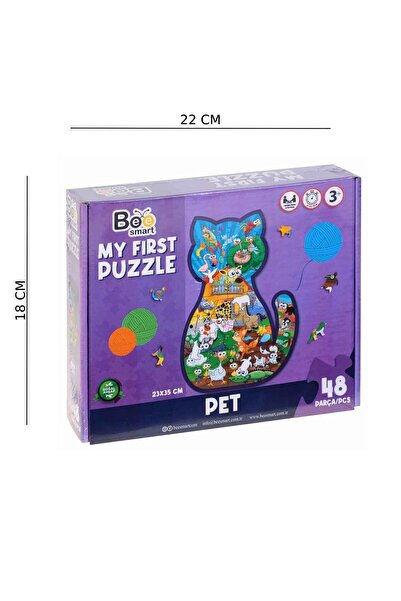 hak-iş oyuncak Smart My First Puzzle Kedi 48 Parça Eğitici Puzzle