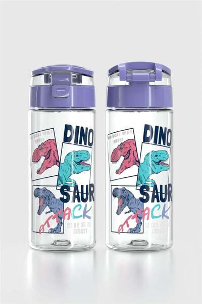 Renga Atlas Love Pattern 500 ml Tritan Children's Water Bottle 912112 Purple