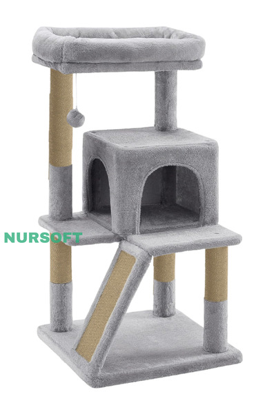Nursoft Terraced Cat Scratching House with Nest and Scratching Post