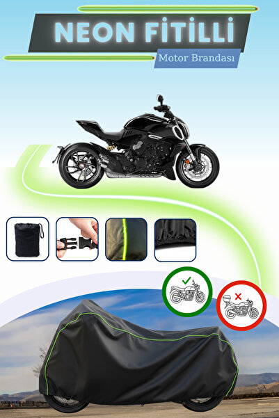 Cemku Cool أسود قماش مجدّل حقيبة، غطاء محرك دوكاتي ديافيل V4 غير متوافق مع القفل