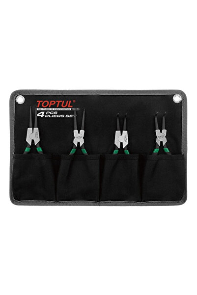 TOPTUL Set 4 clesti pentru sigurante GPAQ0401, varf drept, varf 90 grade, lungime 7 inch/177.8 mm, h