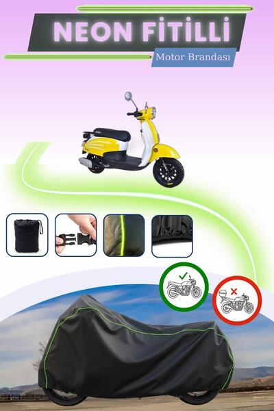 Cemku Cool أسود قماش مجدّل حقيبة، غطاء محرك أورورا دازل 125 بدون قفل