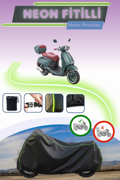 Cemku Cool غطاء محرك متوافق مع نيون فيتيل أورا موجيتو 125 من بلاك ليكت