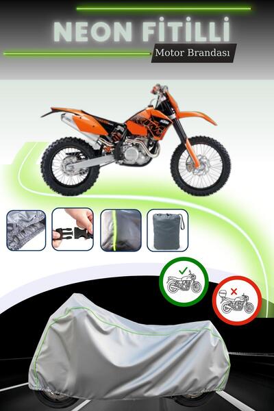 Cemku Cool حقيبة خلفية رمادية نيون قماش مجدّل وقماش محرك متوافق مع KTM 450 EXC