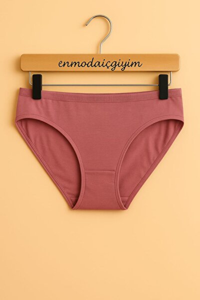enmodaiçgiyim 6-пакетний набір різнокольорових бавовняних еластичних жіночих трусиків на щодень – M/L Зручні, дихаючі, комфортні