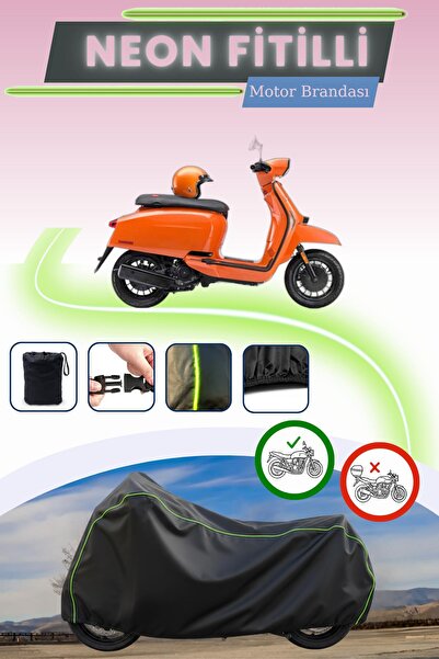 Cemku Cool غطاء محرك لامبريتا V200 متوافق مع نيون فيتيلي، أسود اللون