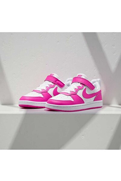 Nike Court Borough Low Lastik Bağcıklı Cırtlı Kız Çocuk Sneaker Ayakkabı (Blue Sport )