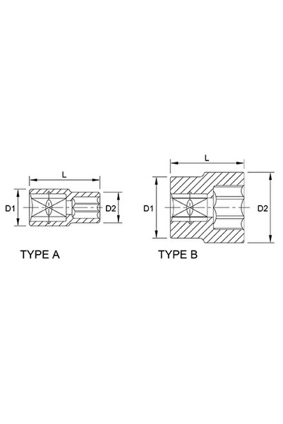 TOPTUL BAEA2424 TOPTUL socket wrench, 3/4 inch square drive, hexagonal profile, wrench opening 24 mm,