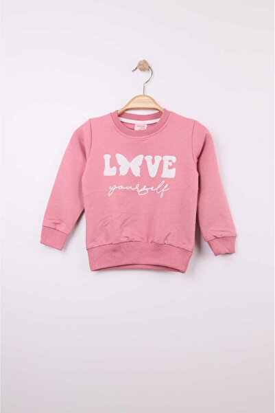 kidsense سويت شيرت مطبوع عليه Love Yourself للفتيات الصغيرات والأطفال