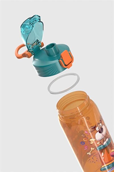 Renga Wave Patterned 530 ml Children's Water Bottle 912168 Orange