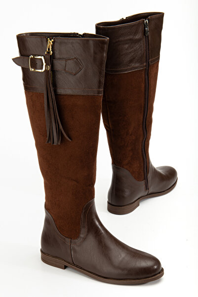 MARSEDO Dámské denní boty na zip s přezkou Lior hnědé