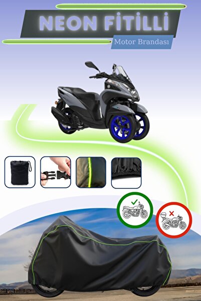 Cemku Cool قفل أسود قماش مجدّل حقيبة، لا يناسب دراجة ياماها تريسيتي 155 ذات ا...