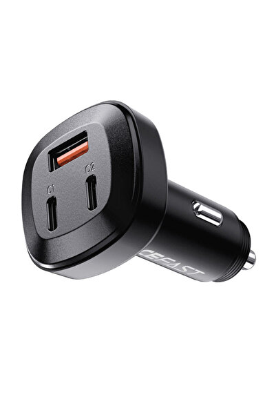 Acefast Car Charger B3 66W, 3Ports , 2USB-C & 1USB-A, Fast charging- Black