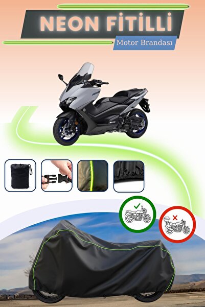 Cemku Cool غطاء محرك أسود قماش مجدّل حقيبة متوافق مع ياماها تي ماكس 560