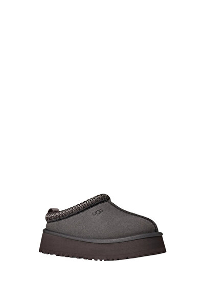 UGG Women's Platform Sole Suede Detailed Comfortable Lined Gray Slippers 1174471-Obsidian