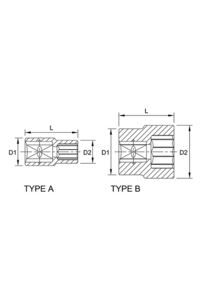 TOPTUL BAEB0804 wrench, 1/4 inch square drive, bi-hexagonal profile, wrench width 4 mm, length