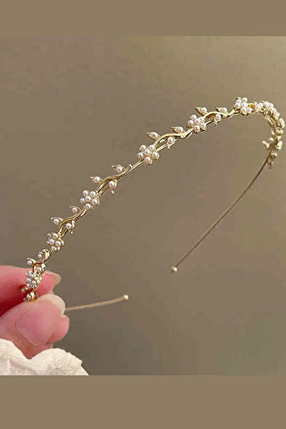 Trade Bazaar Coroană de mireasă elegantă cu flori – Bandă de păr cu detalii f...