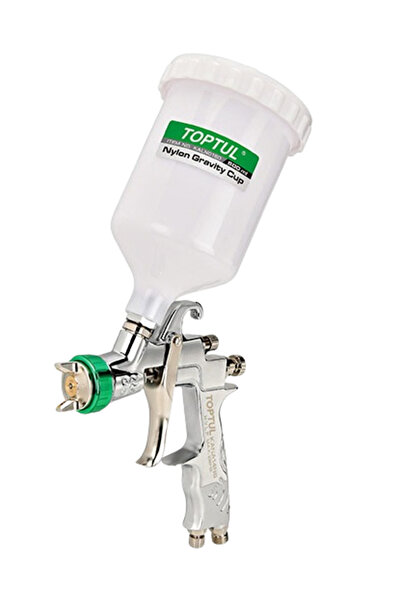 TOPTUL Pistol HVLP KANA14N6 de vopsit profesional, cu duză de 1.4 mm, cupă de 600 ml, cheie multif