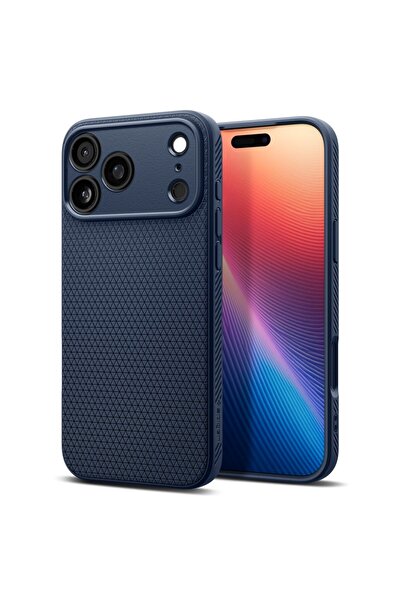 Spigen iPhone 17 Pro Max ince Kılıf Liquid Air Navy Blue Dokulu Yüzey Kapak - ACS09889