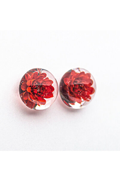 Mudrames Art Handmade resin earrings, Glixia dried flowers, 9-13 mm