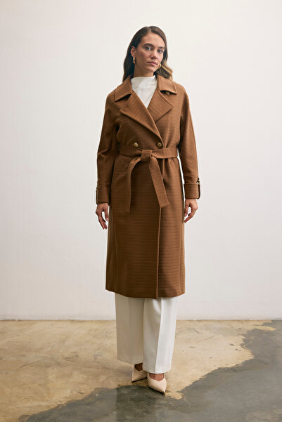 KENT Classic Long Mustard Coat with Belt