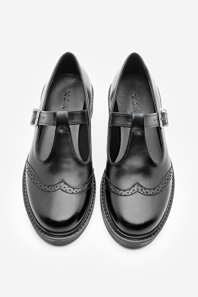 Marjin Жіночі лофери з двосторонньою стрічкою для щоденного носіння Titra Чорні