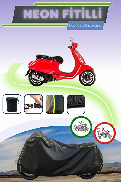 Cemku Cool قفل أسود قماش مجدّل حقيبة، لا يناسب دراجة فيسبا سبرينت إس 125، غطا...