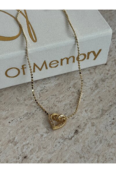 LUXSTONE Heart Zircon Stone Gold Necklace