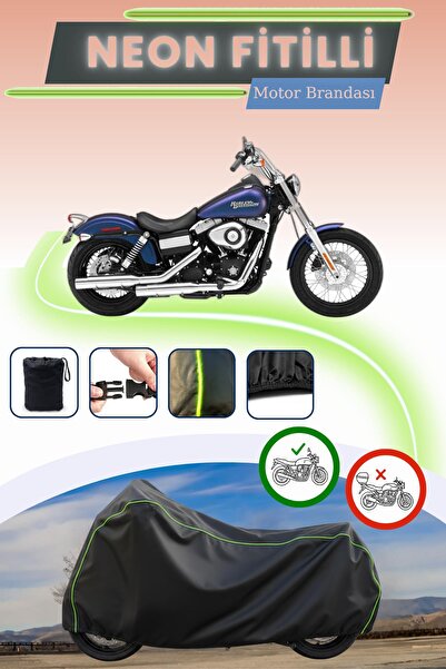 Cemku Cool غطاء محرك أسود نيون متوافق مع هارلي ديفيدسون داينا ستريت بوب FXDBA