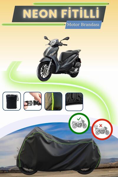 Cemku Cool قفل أسود قماش مجدّل حقيبة، لا يناسب دراجة بياجيو ميدلي 150 ذات الم...