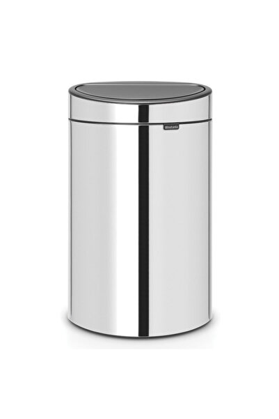 Brabantia Coș de gunoi Touch Bin New 650531, 40 l, închidere silențioasă și lină, spate plat, oțel inoxidabil strălucitor