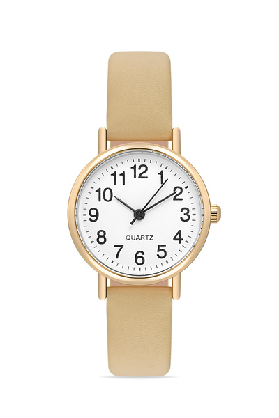 Ticarto Women's Leather Minimal Cream Wristwatch Tctsr005503S0333