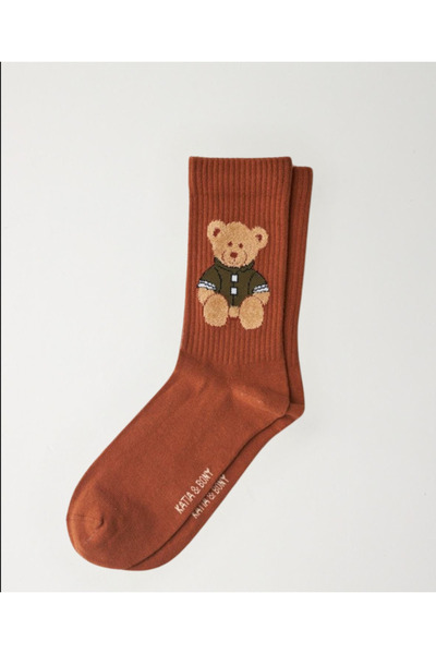 Katia&Bony Teddy Patterned Socks Brown