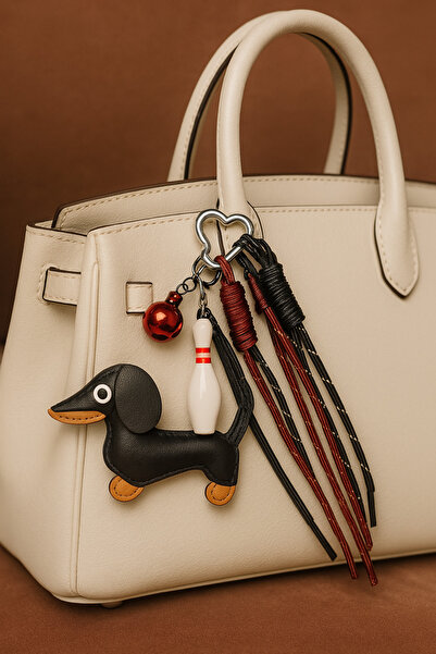 FASHİON JEWELRY E&Z PRIME Köpek Figürlü Çanta Charmı & Anahtarlık – Bowling T...