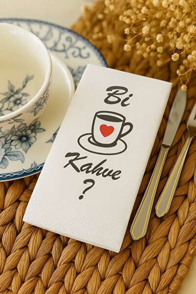 Pratik "Bi Kahve" temalı konuşan peçete havlu peçetelik uyumlu