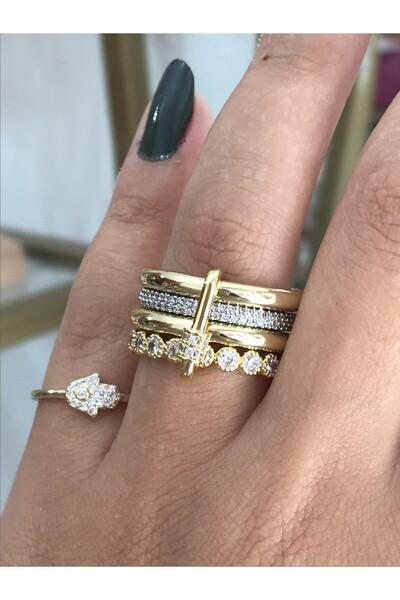 the ASEL İNCİ خاتم أنيق مع حلية نموذجية متعددة الحلقات VIP