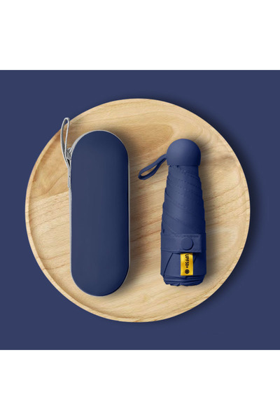 ELEVEN MARKETS Mini Cep Boy Lüx Şemsiye UV Korumalı Lacivert Mini Şemsiye