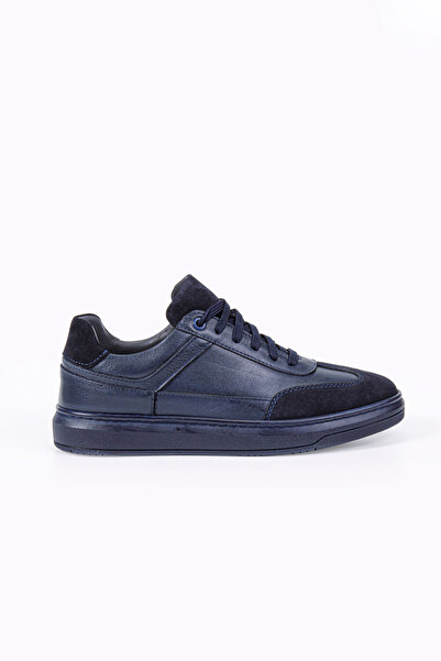 Vantaggio Lucero Navy Blue 100% Genuine Leather Men's Sneaker Shoes