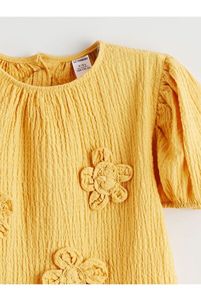 LC Waikiki LCW Kids Bisiklet Yaka Çiçekli Kız Çocuk Elbise